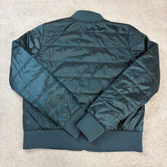 Lululemon Athletica Reversible Non-Stop Bomber Jacket Blue/Green Size 8 - Picture 2 of 6